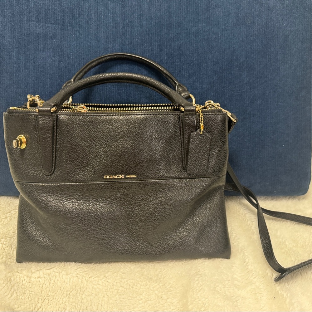 Coach Black Satchel with Gold Hardware